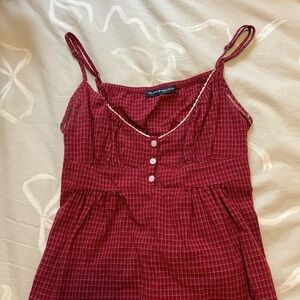 Brandy Melville Red Plaid Tank Top